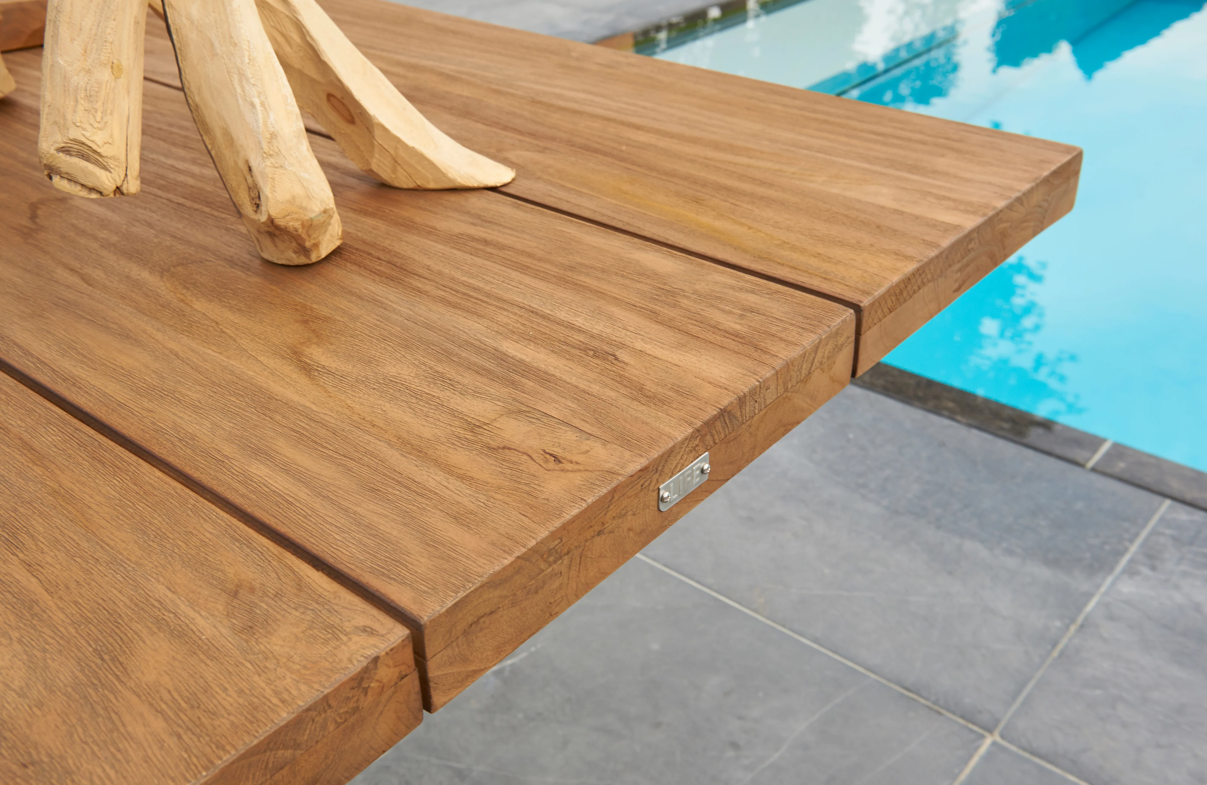 Timor 90x40-inch Teak Top Dining Table - Image 4
